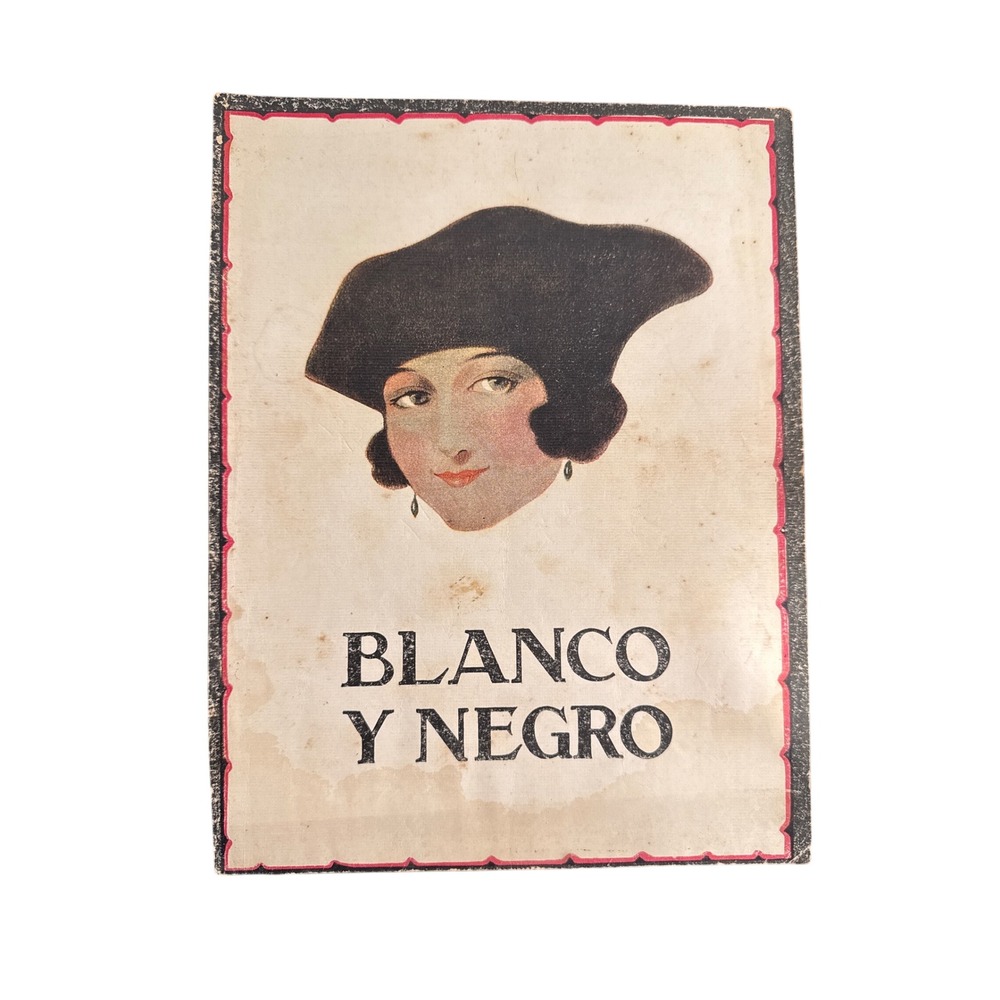 Vintage Blanco y Negro Spanish Magazine Art Illustration Flapper 1920s Ephemera